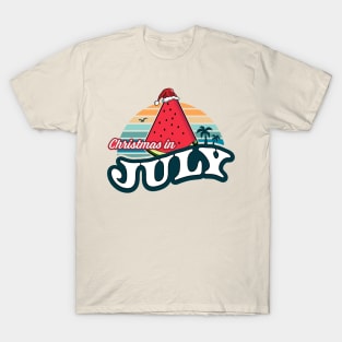 Christmas In July Watermelon Xmas Tree Summer T-Shirt